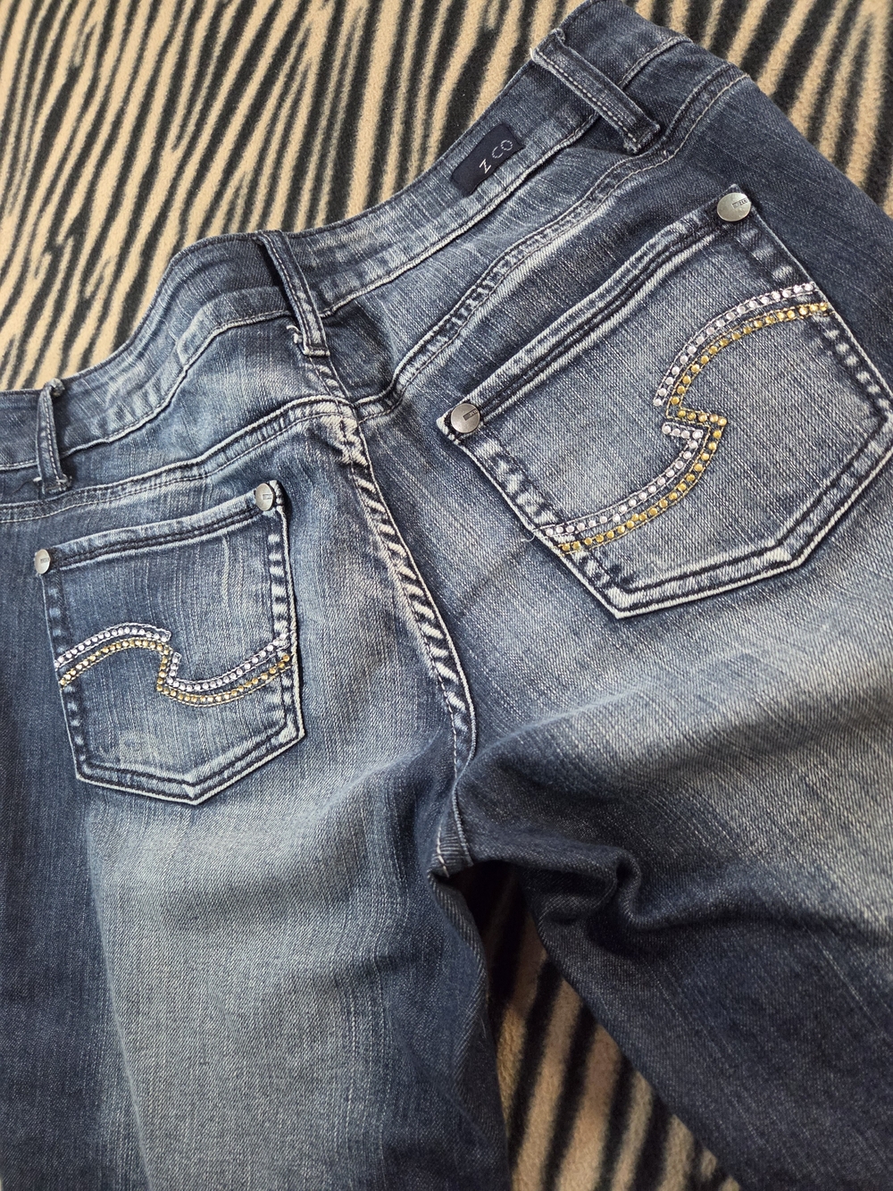 Z Co Womens Embellished Back Pocket Stretch Skinny Jeans Size 11